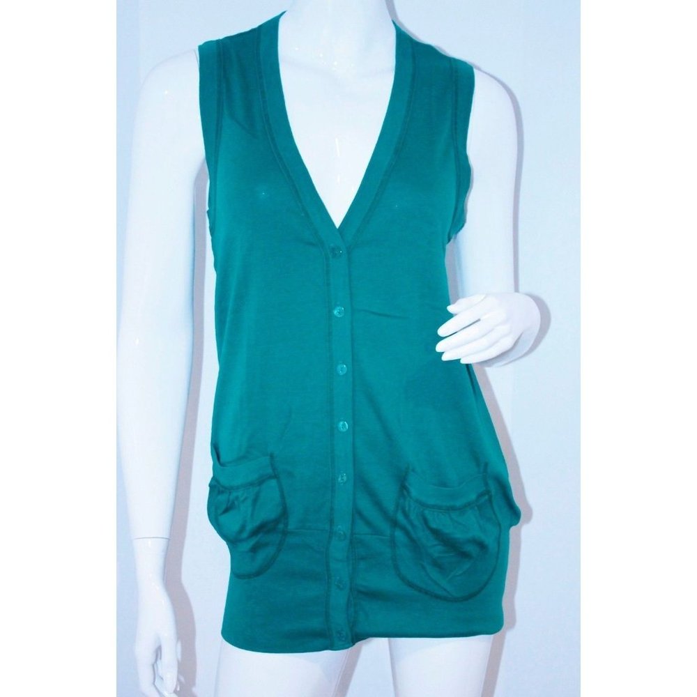 SPLENDID Knit CARDIGAN Boyfriend LONG Pockets SHIRT ( M )
